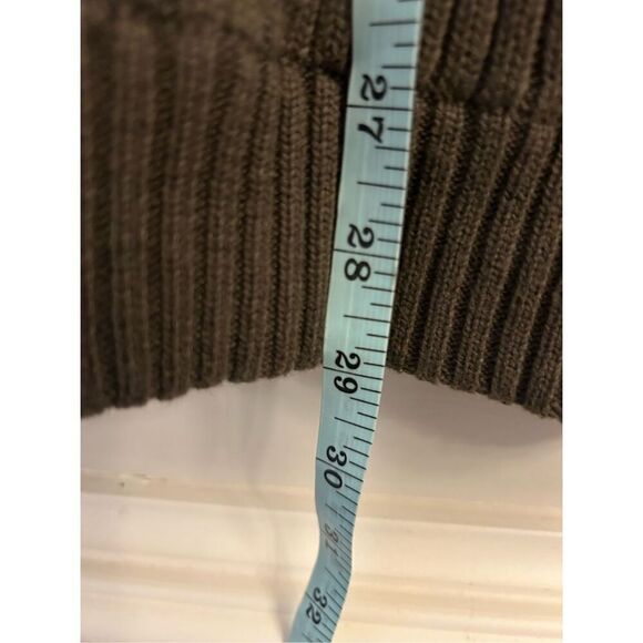 Eddie Bauer Ribbed Cotton 1/4 Button Sweater L Olive Green EUC - Picture 6 of 6